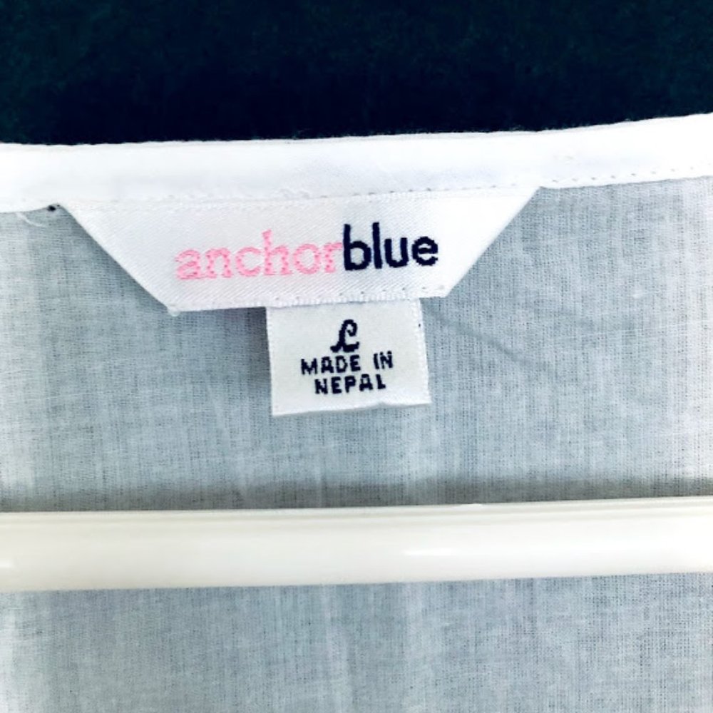 ANCHOR BLUE White cotton long sleeve top L NWOT - Picture 4 of 15